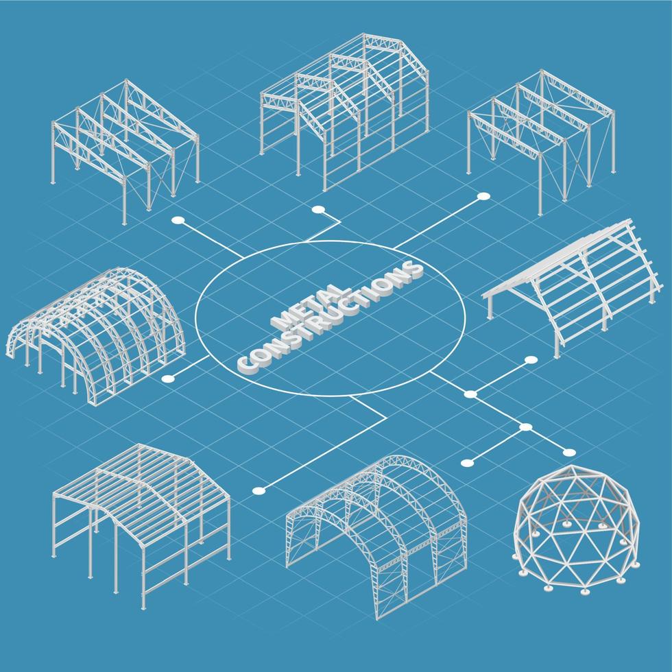 metal construcciones diagrama de flujo vector