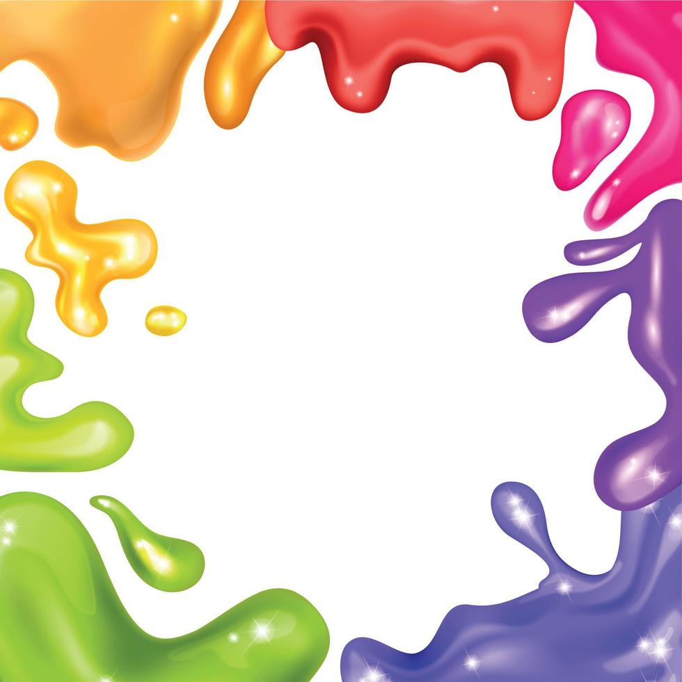 Glitter Slime Frame Composition vector