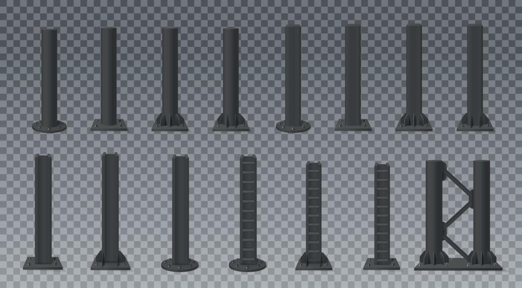 Metal Poles Set vector