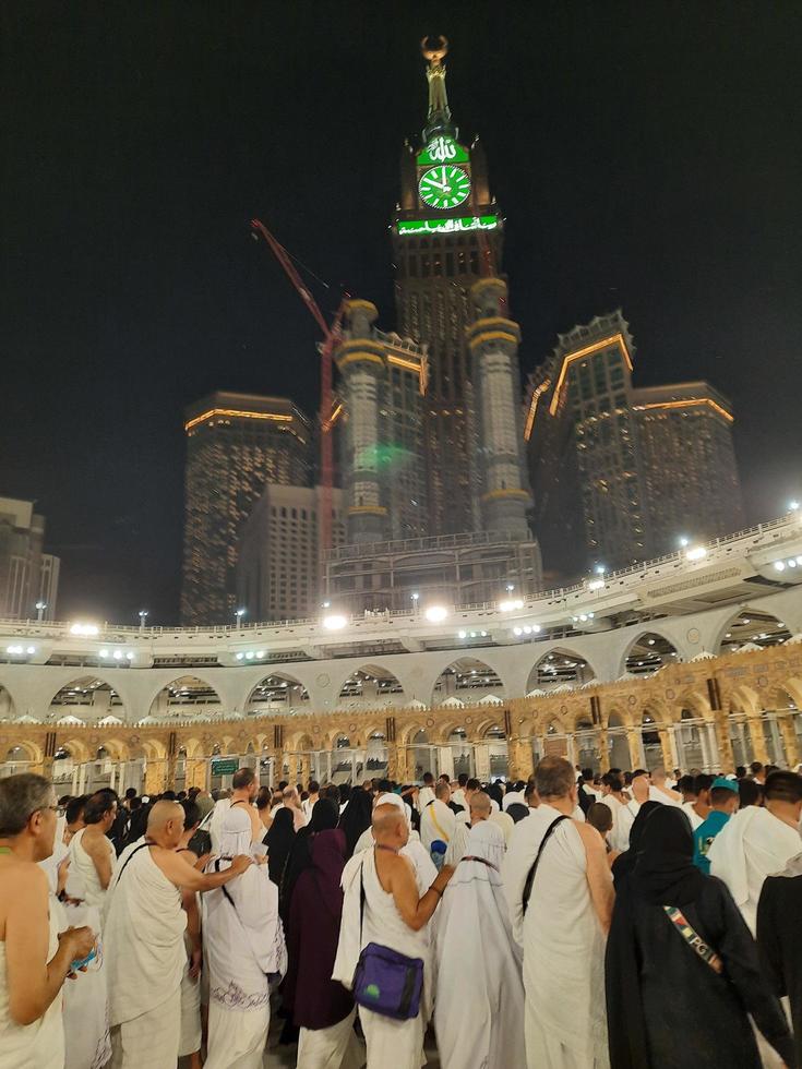 Mecca, Saudi Arabia, March 2023 - During the month of Ramadan, pilgrims from all over the world perform Tawaf around the Kabah at the Masjid al-Haram in Mecca.. photo