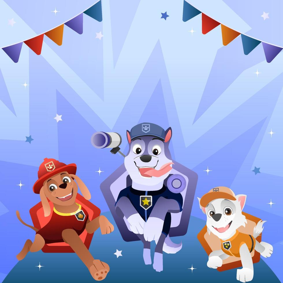 Cute Puppies Wearing Costume Background vector