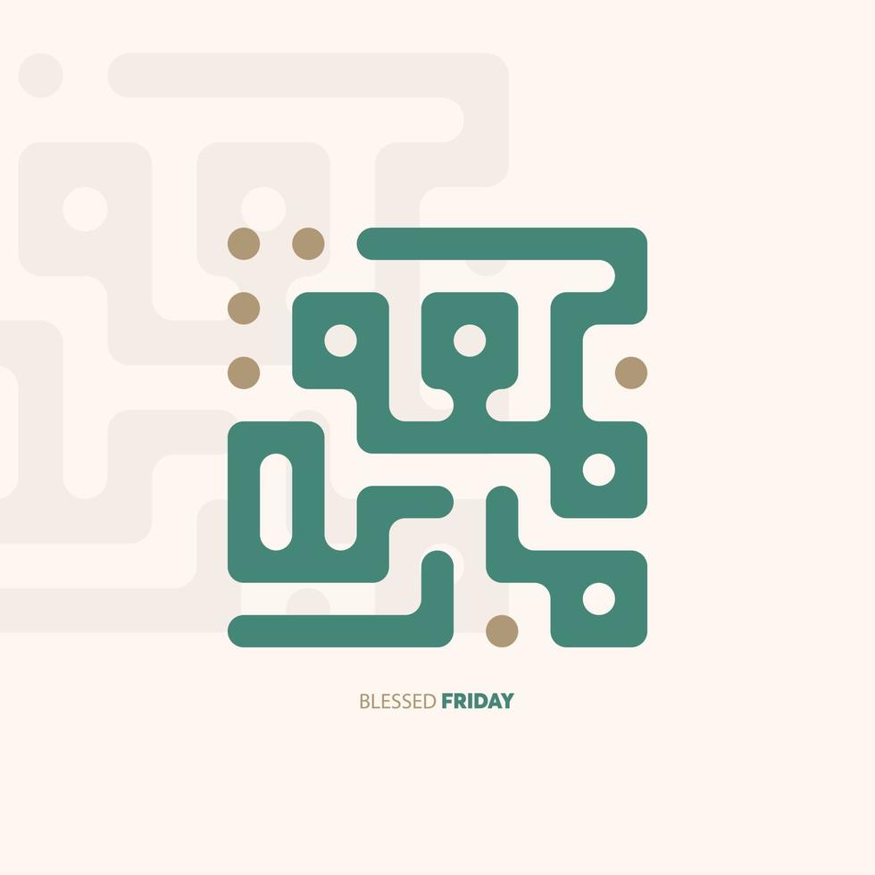 arabic vector typography for Blessed Friday traditional Muslim celebration day