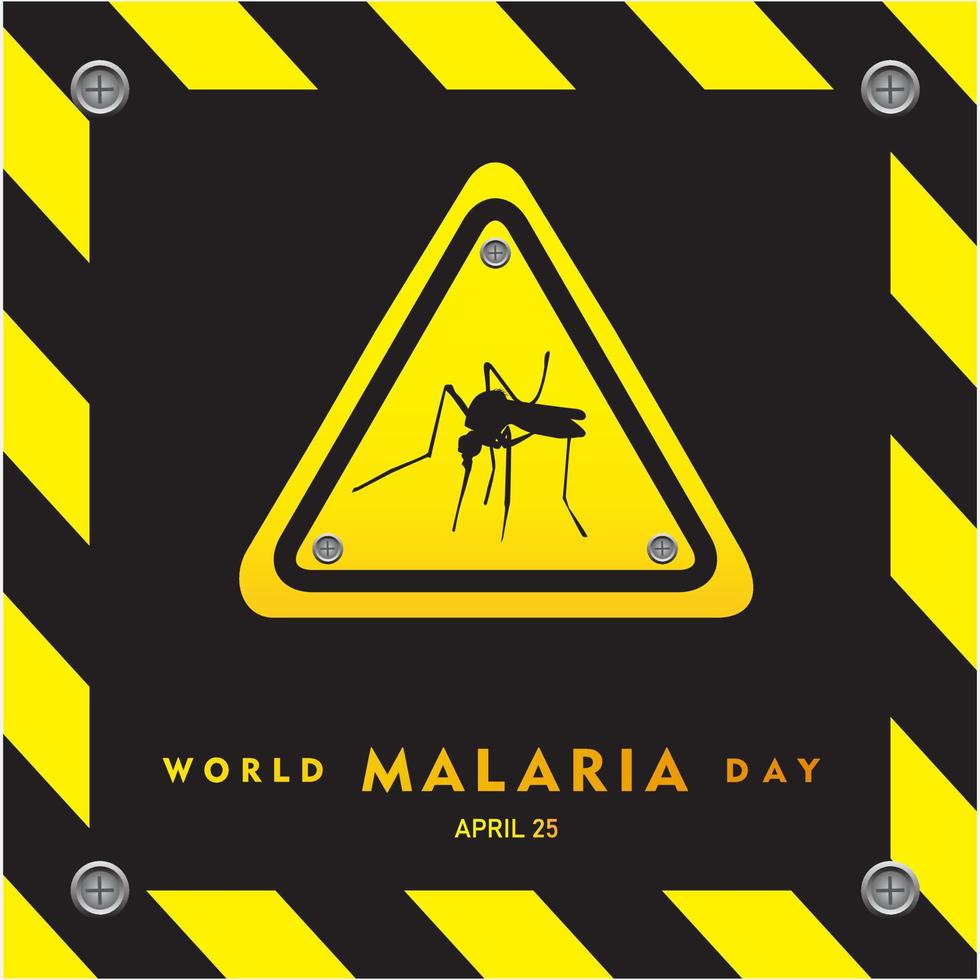 mundo malaria día, abril 25, Campaña malaria día para social medios de comunicación vector