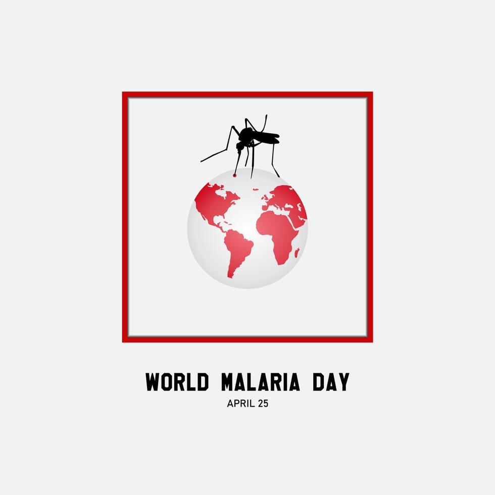 World Malaria Day, April 25, campaign malaria day for social media vector