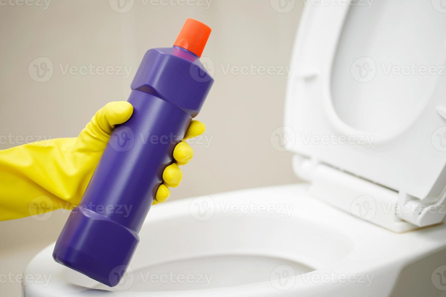 Toilet cleaner, clean and take care of sanitary ware. photo