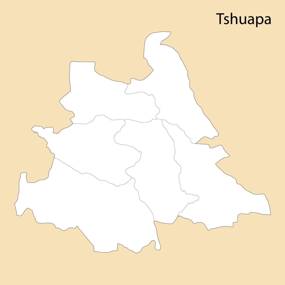 High Quality map of Tshuapa is a region of DR Congo vector