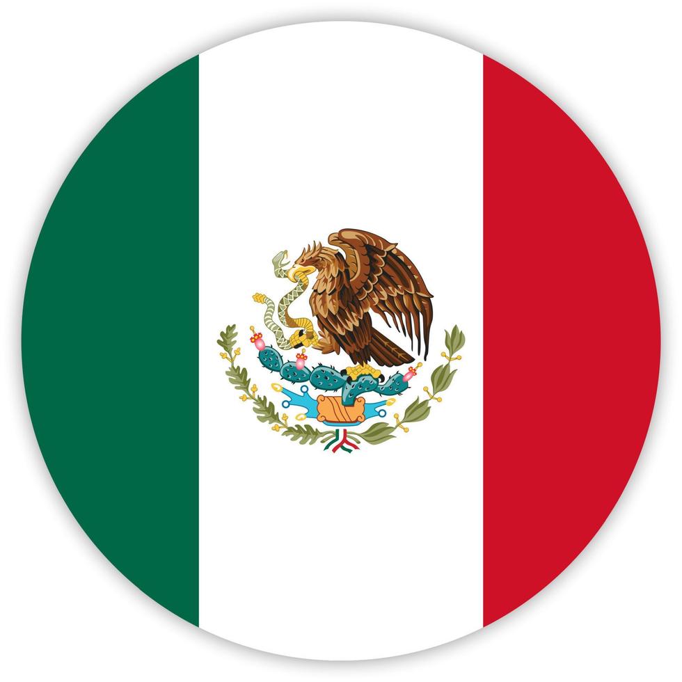 mexico Simple round flag . Vector illustration