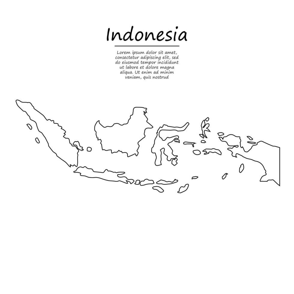 Simple Outline Map Of Indonesia In Sketch Line Style 21852183 Vector Simple Outline Map Of Indonesia In Sketch Line Style Vector 
