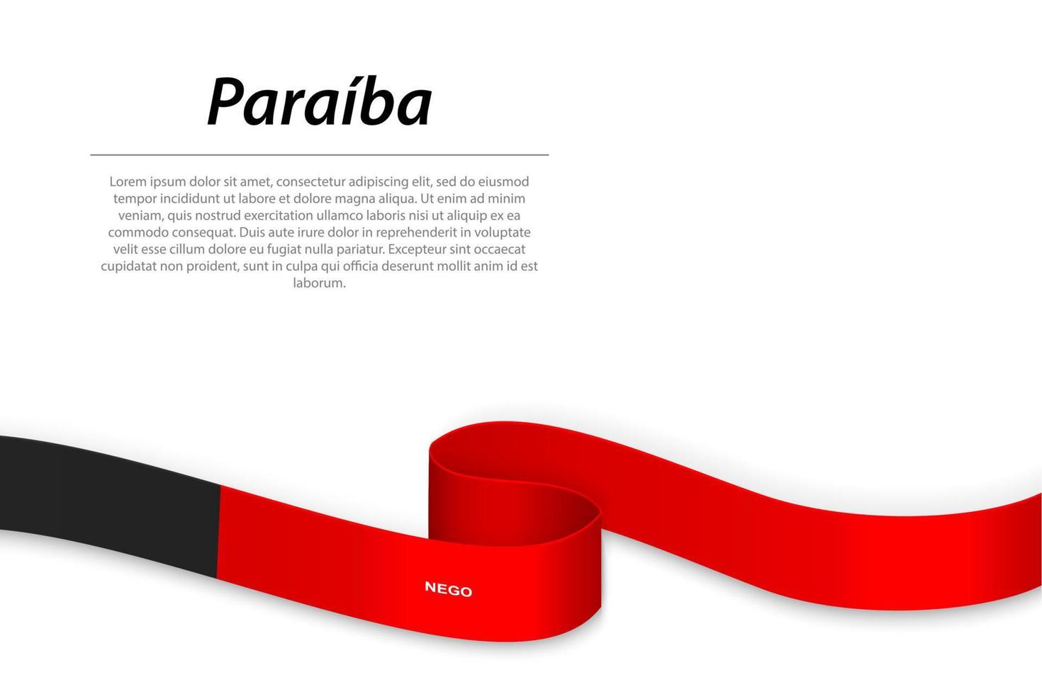 ondulación cinta o bandera con bandera de paraiba vector