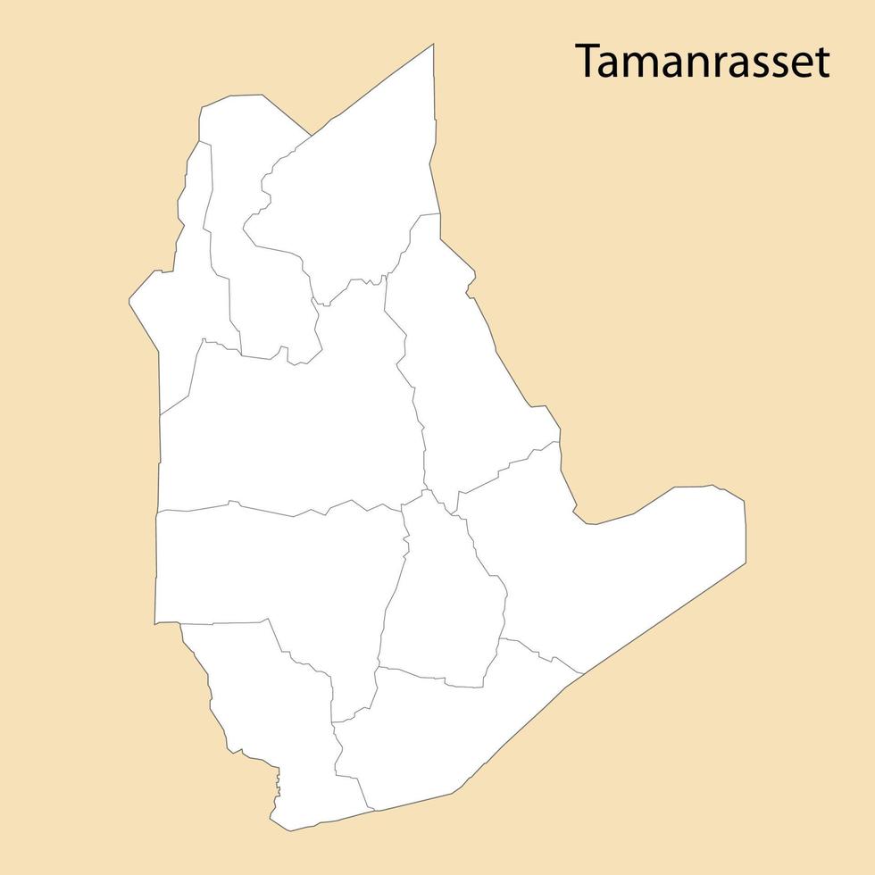 alto calidad mapa de tamanrasset es un provincia de Argelia vector