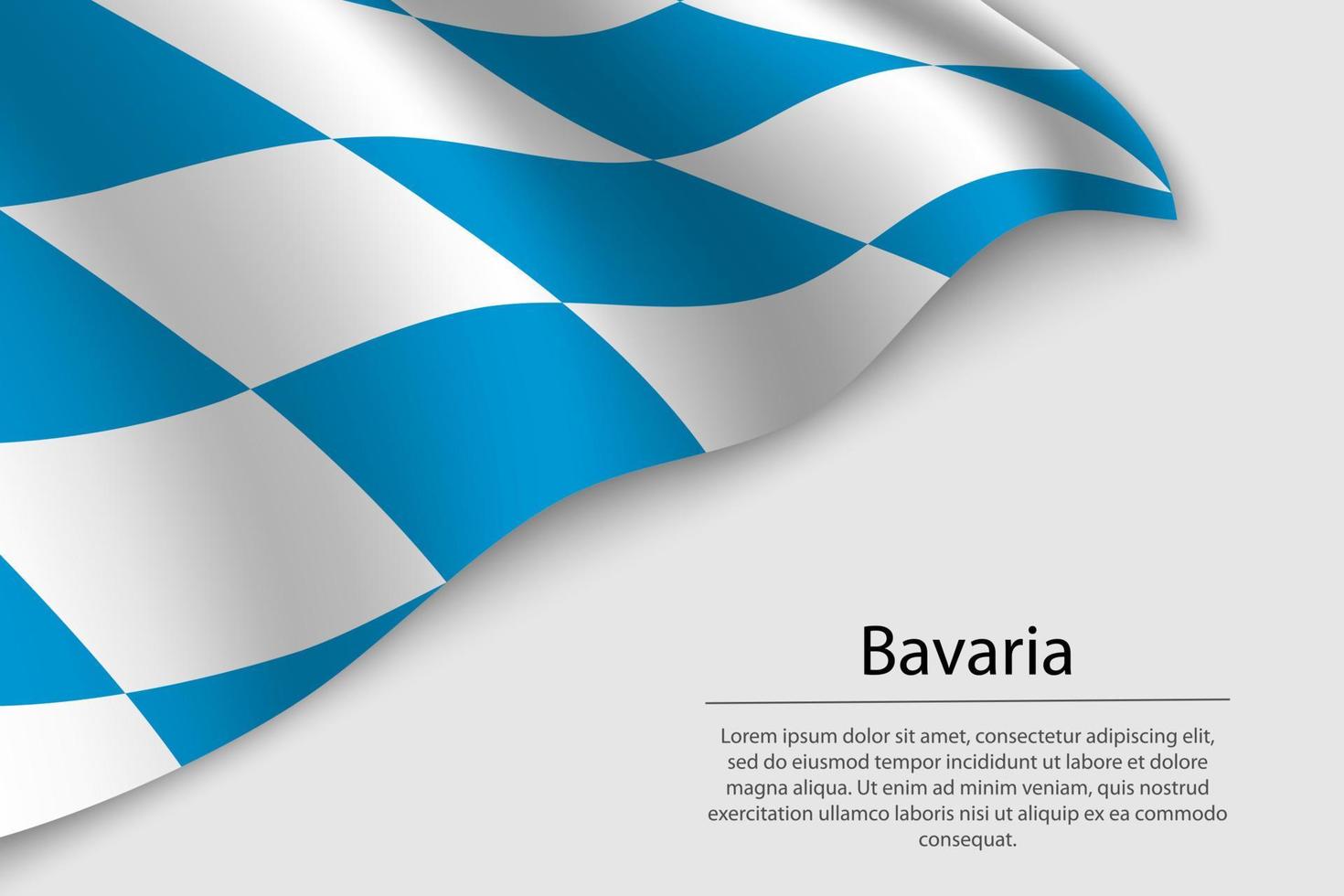 Wave flag of Bavaria is a state of Germany. Banner or ribbon vector