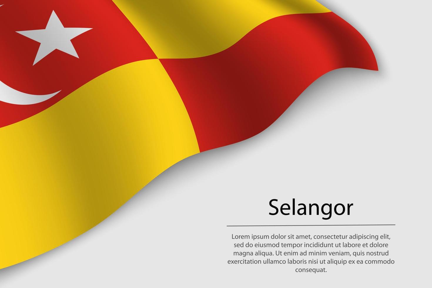 ola bandera de selangor es un región de Malasia vector