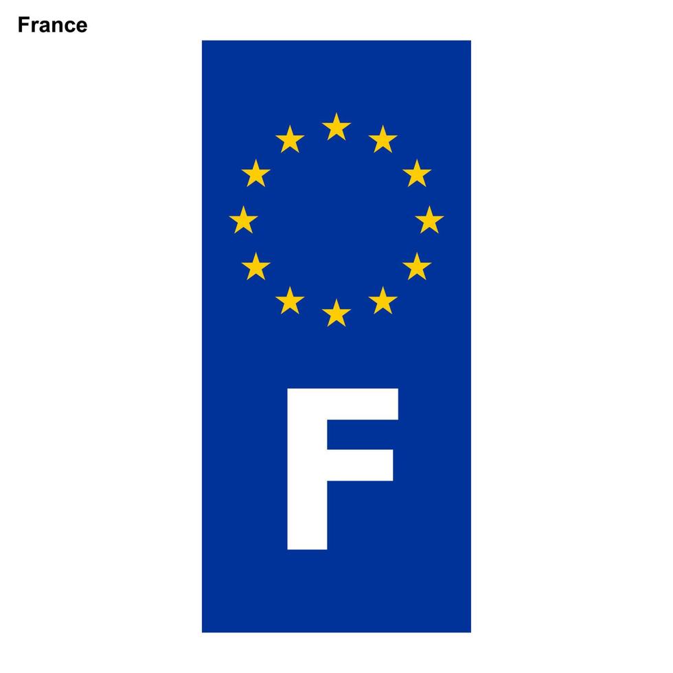 EU country identifier. blue band on license plates vector