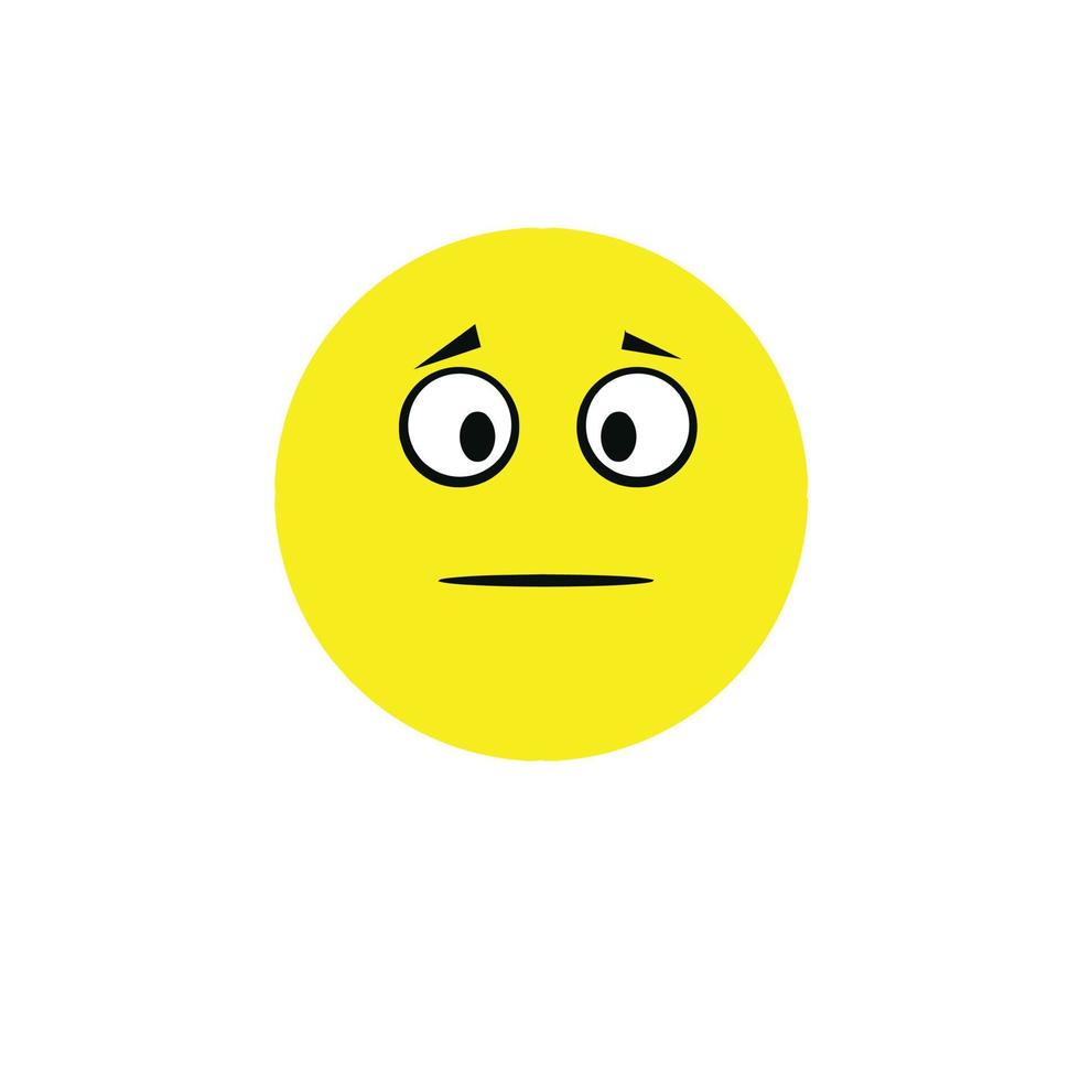High quality with white background, yellow face with confusing eyes vector illustration. Popular.