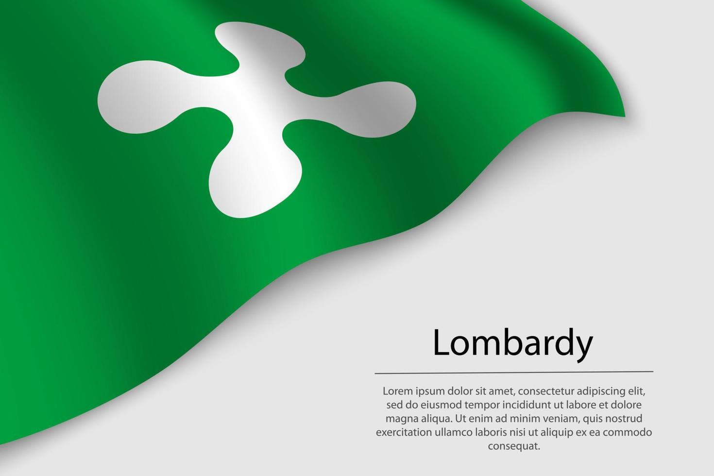 ola bandera de Lombardía es un región de Italia. vector