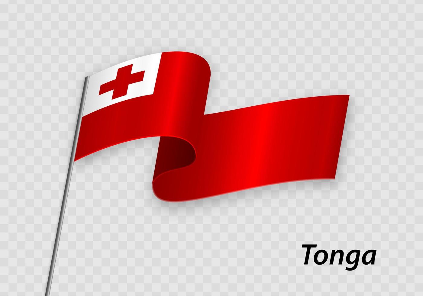 Waving flag of Tonga on flagpole. Template for independence day vector