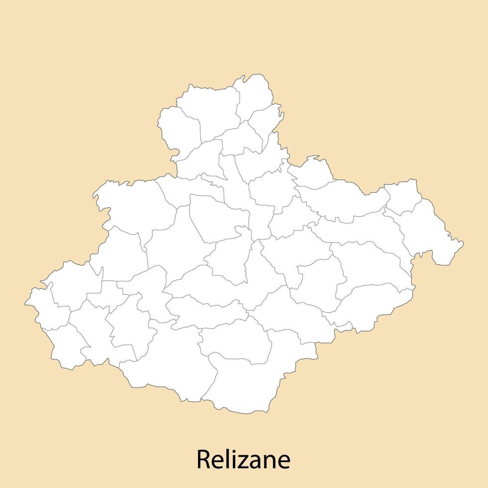 High Quality map of Relizane is a province of Algeria vector