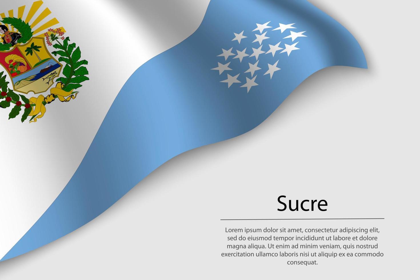 Wave flag of Sucre is a state of Venezuela vector