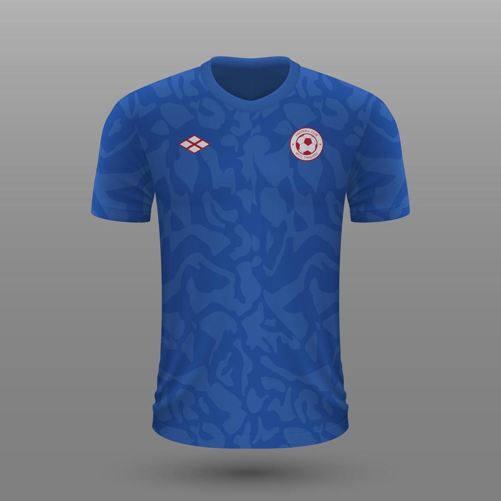 realista fútbol camisa , Inglaterra lejos jersey modelo para fútbol americano equipo. vector