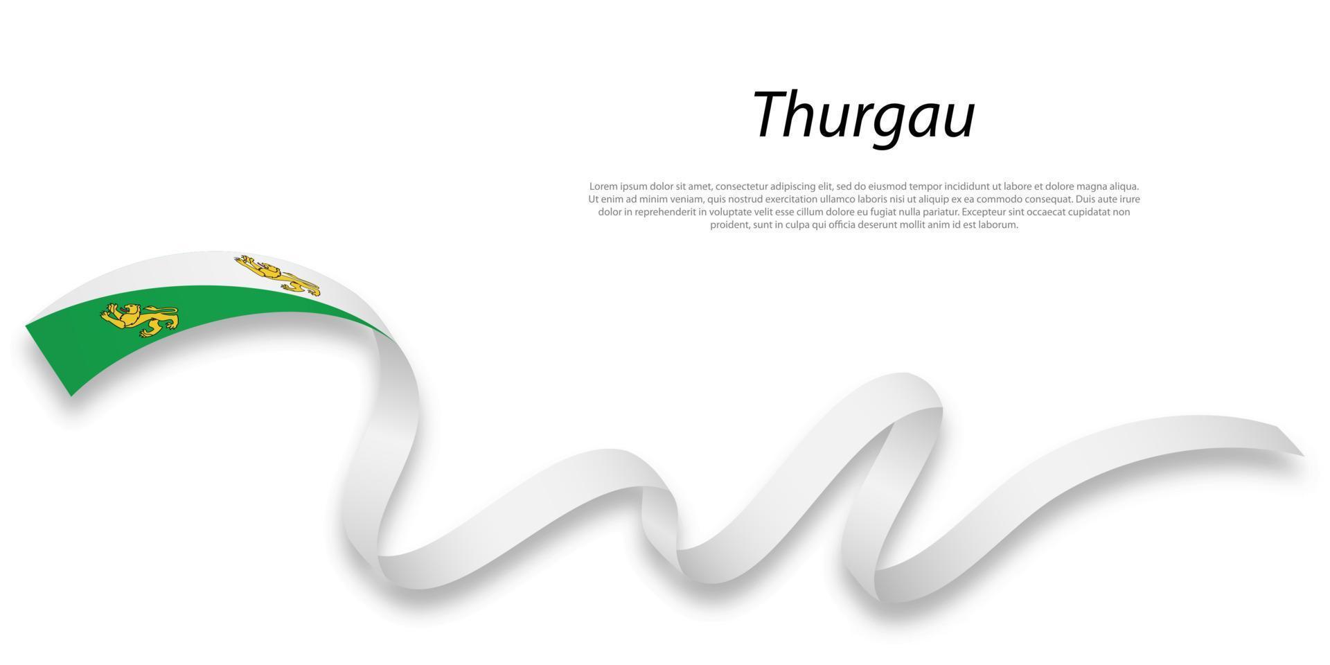 Waving ribbon or stripe with flag of Thurgau vector