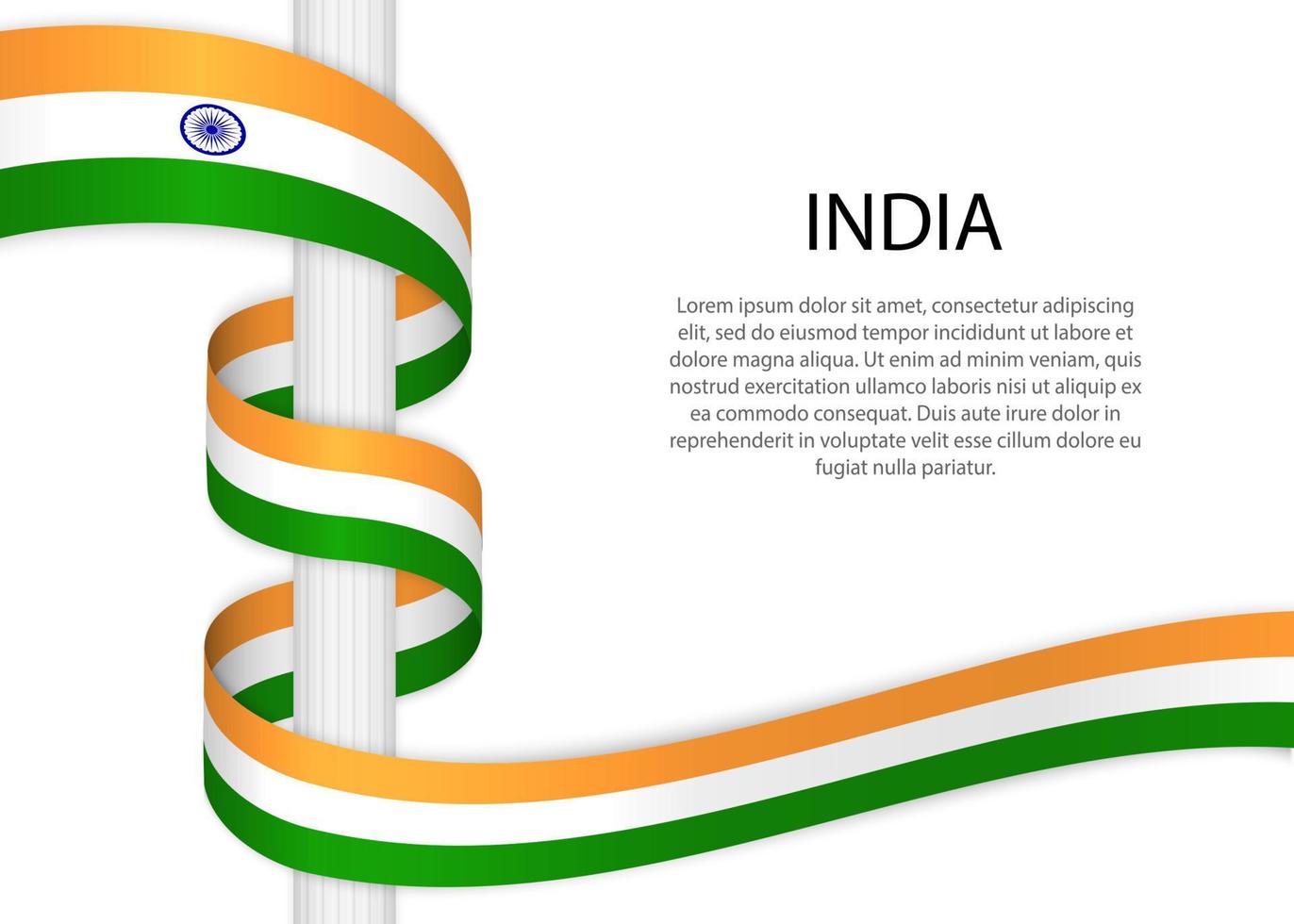 ondulación cinta en polo con bandera de India. modelo para Independiente vector