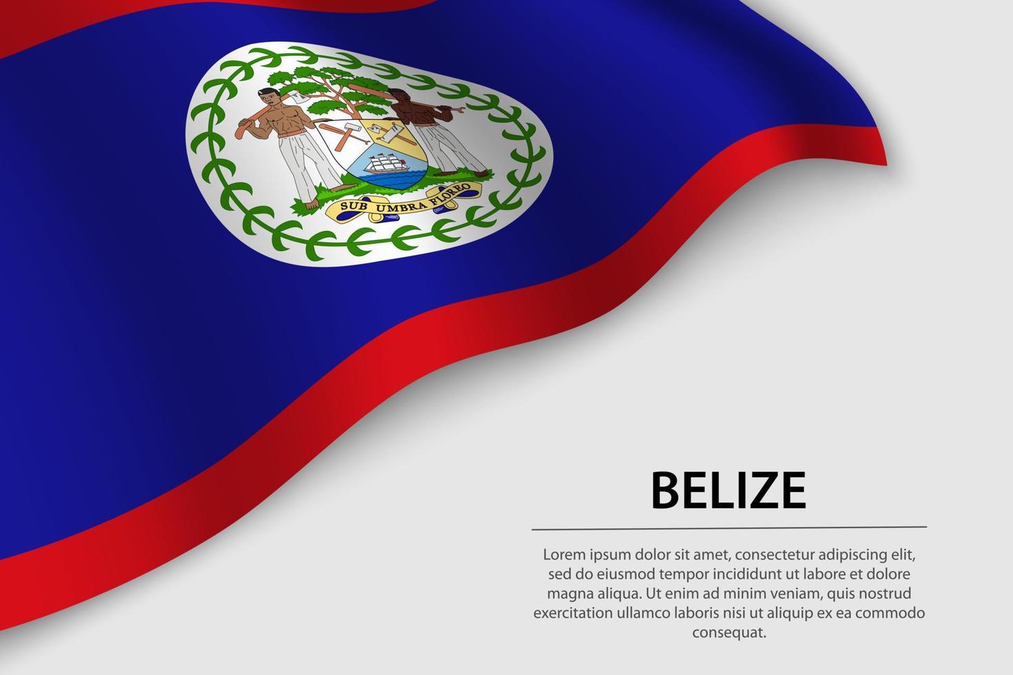 Wave flag of Belize on white background. Banner or ribbon vector