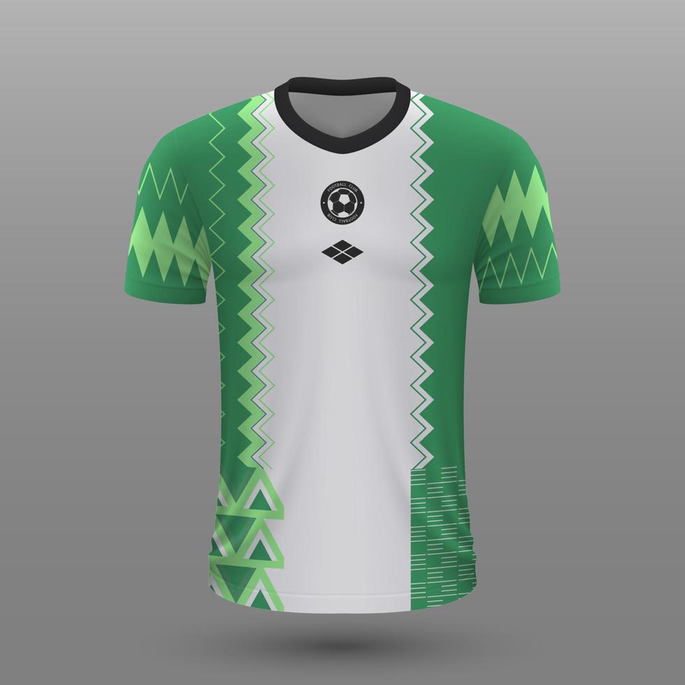 Realistic soccer shirt , Nigeria home jersey template for football kit. vector