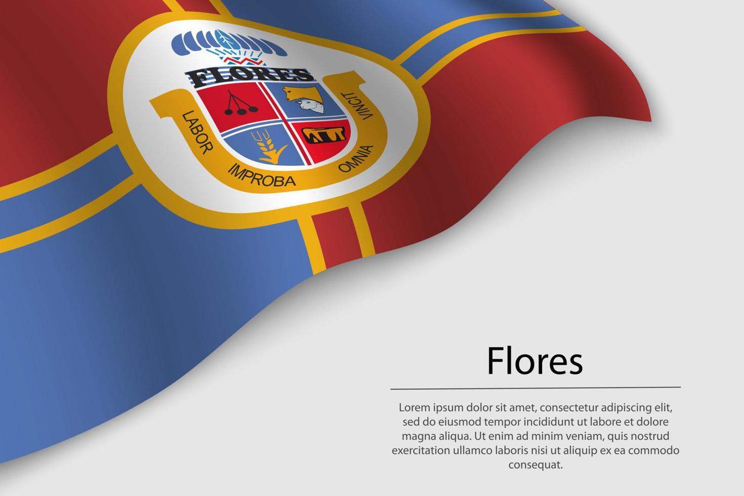 Wave flag of Flores is a state of Uruguay. vector