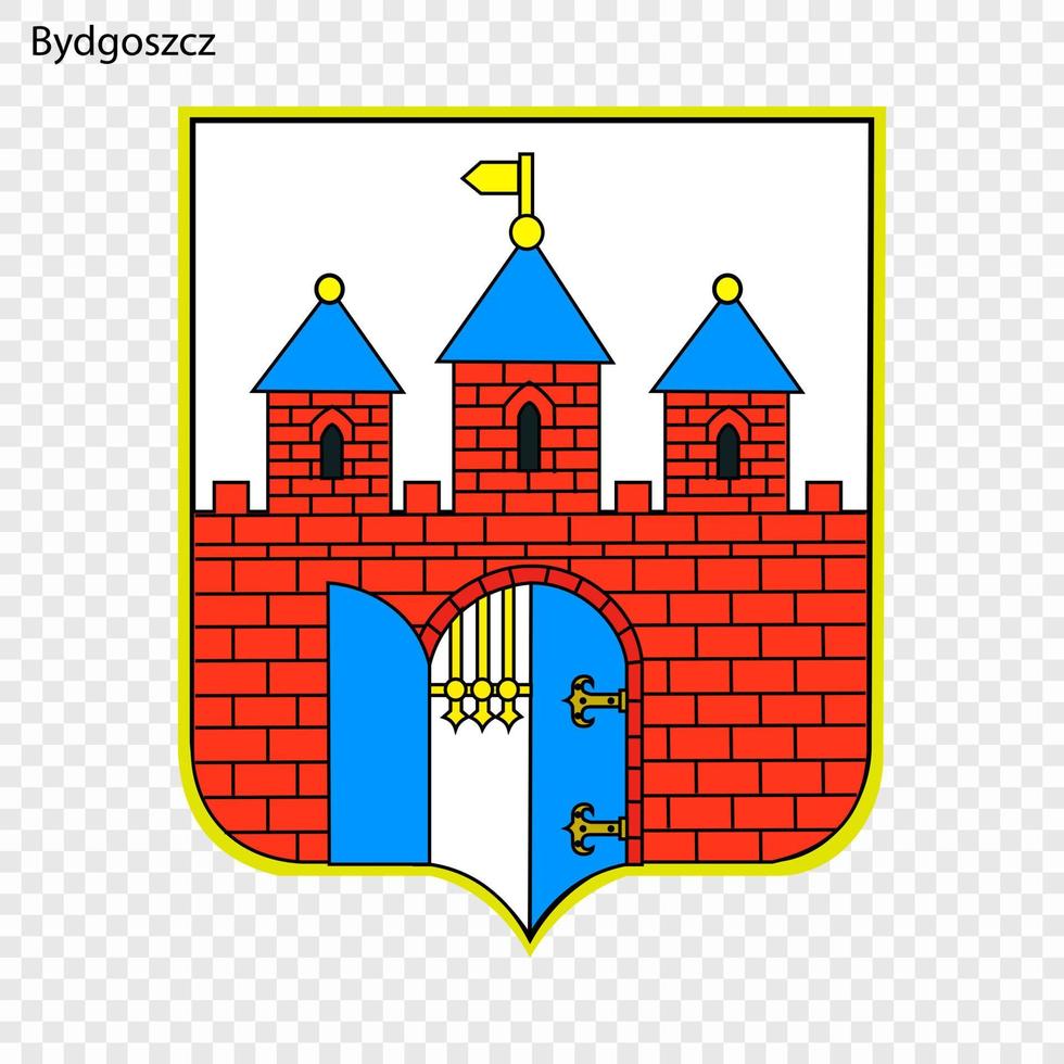 emblema de ciudad de Polonia. vector