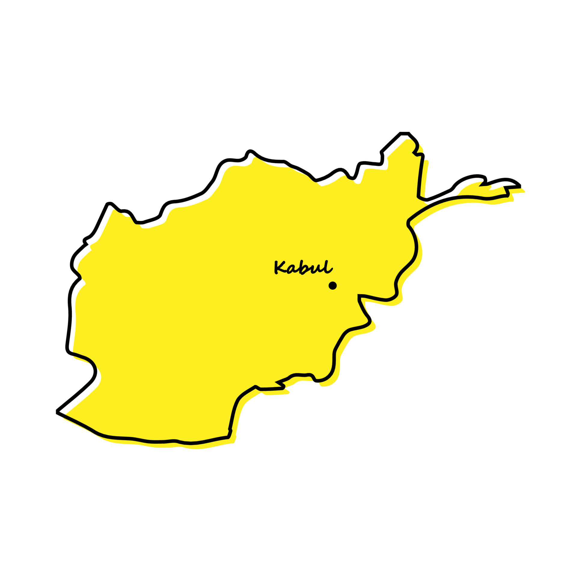 Stylized Simple Outline Map Of Afghanistan Icon Blue Sketch Map Of