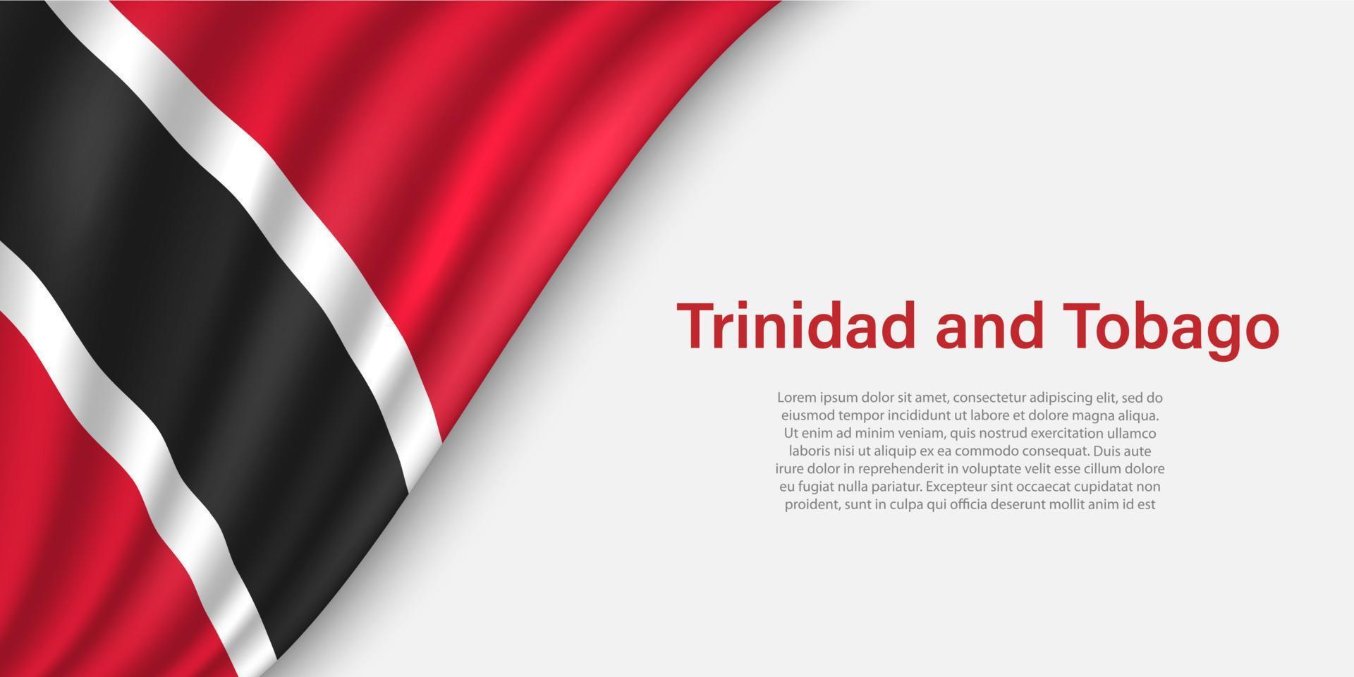 ola bandera de trinidad y tobago en blanco antecedentes. vector