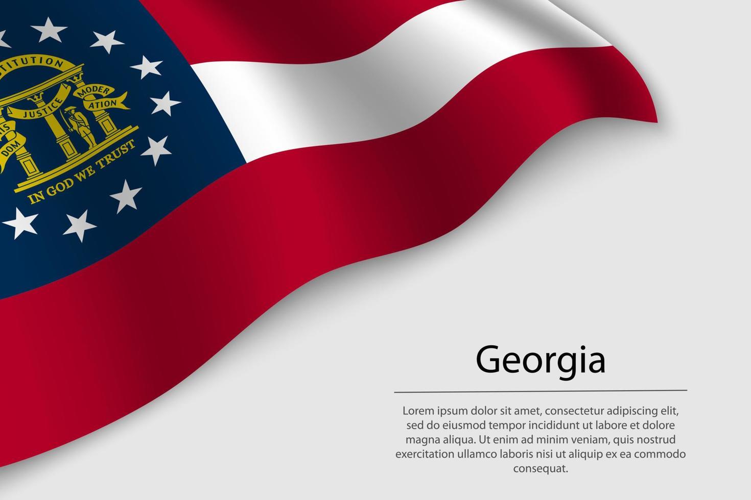 Wave flag of Georgia is a state of United States. vector