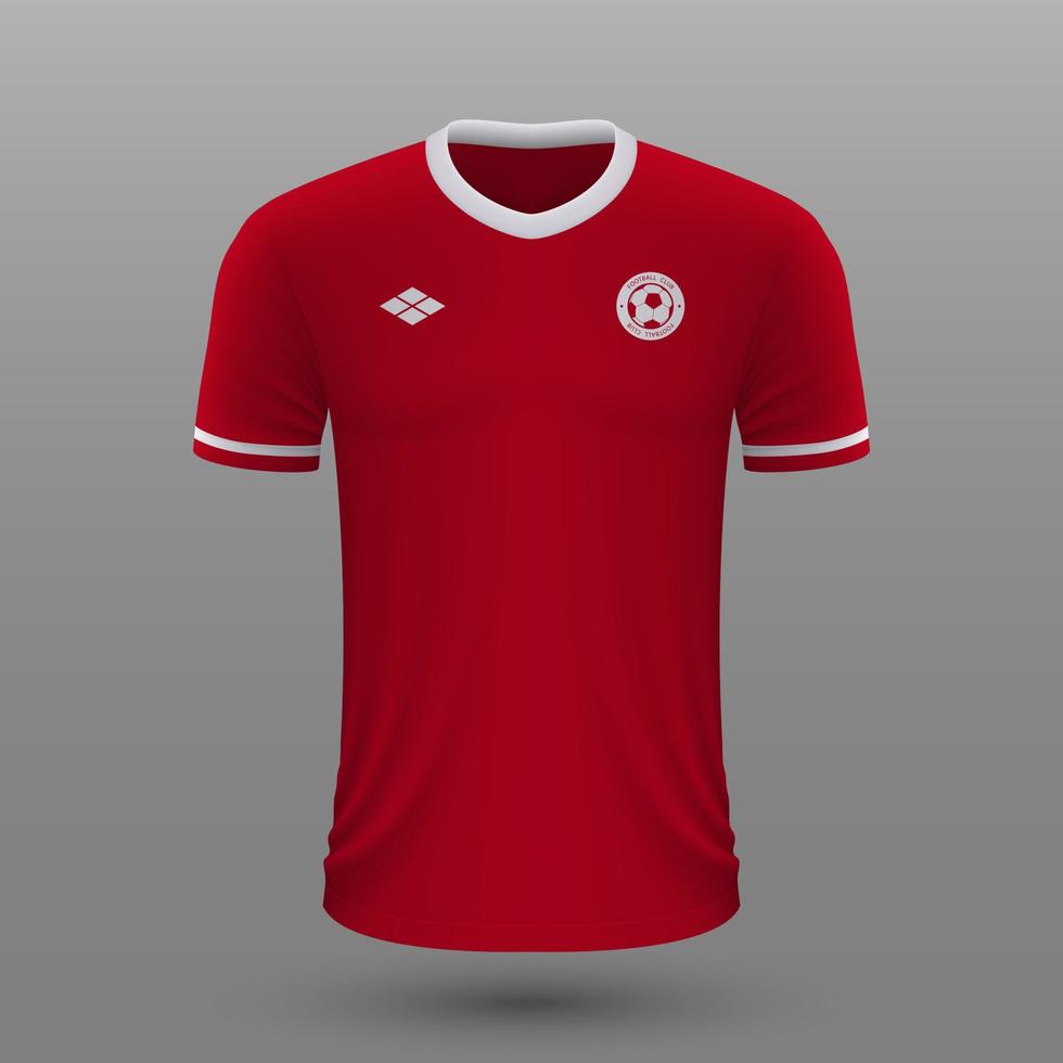 realista fútbol camisa , Polonia lejos jersey modelo para fútbol americano equipo. vector