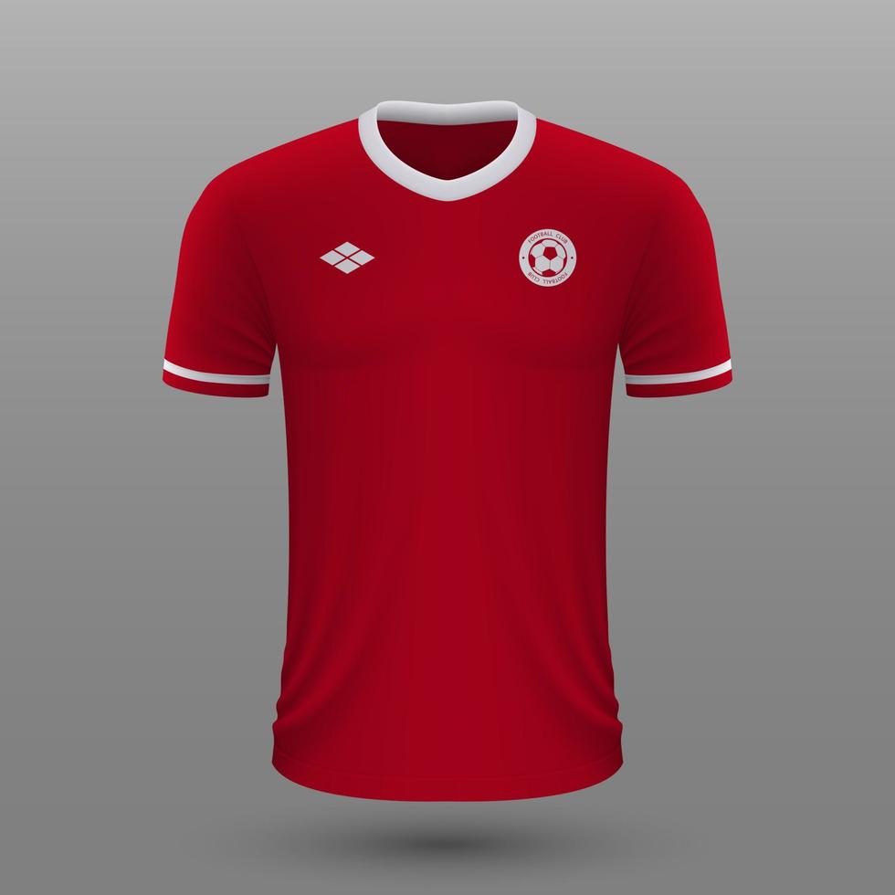 Realistic soccer shirt , Poland away jersey template for football kit. vector