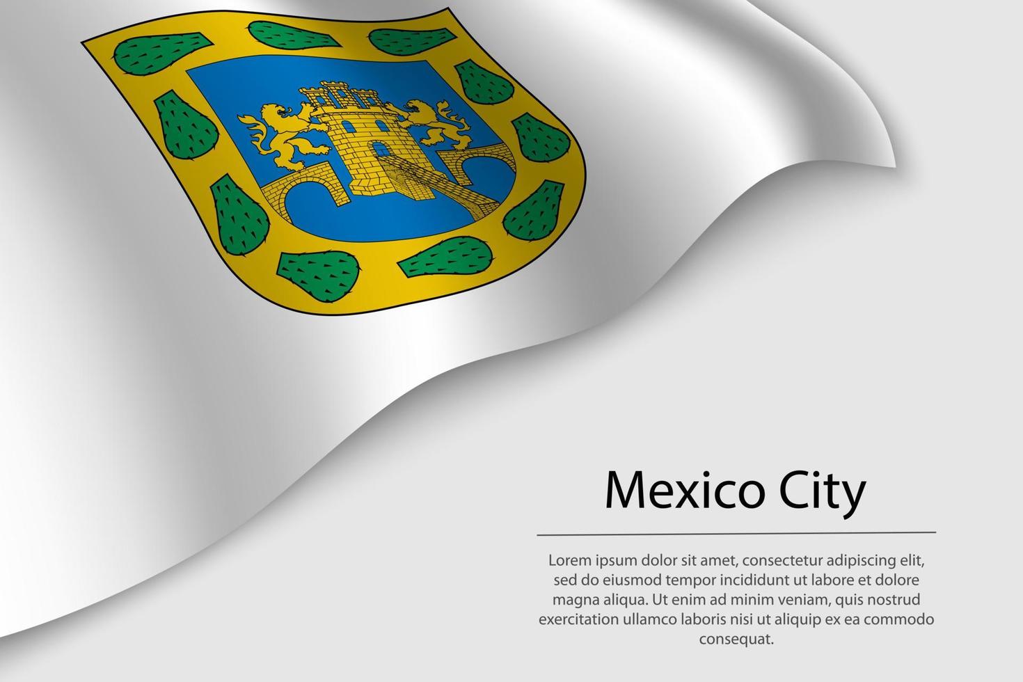 ola bandera de mexico ciudad es un región de mexico vector