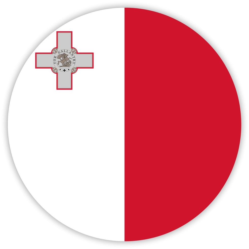 malta Simple round flag . Vector illustration