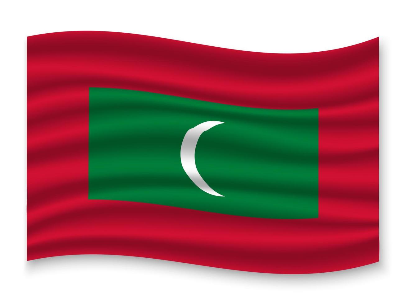 3D Waving Flag  . Vector illustration