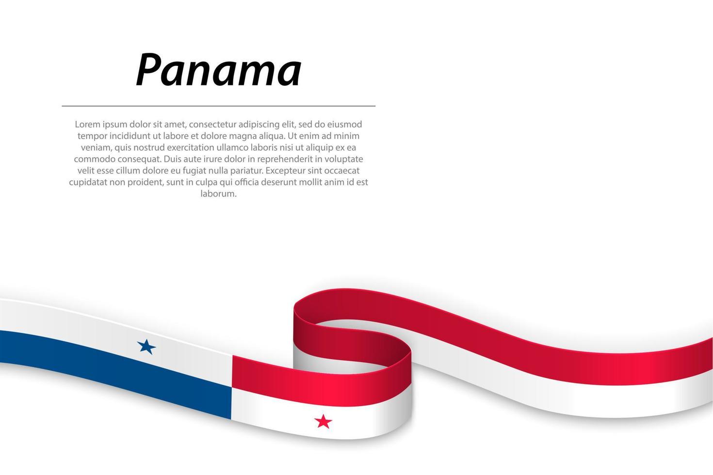 Waving ribbon or banner with flag of Panama vector