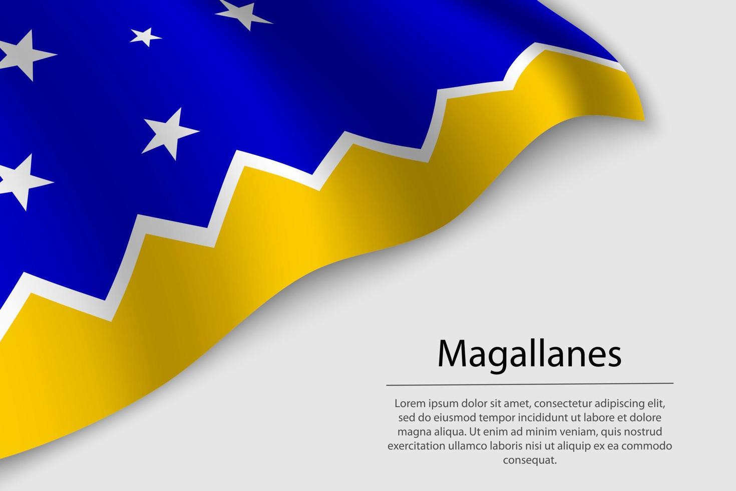 ola bandera de magallanes es un región de Chile vector