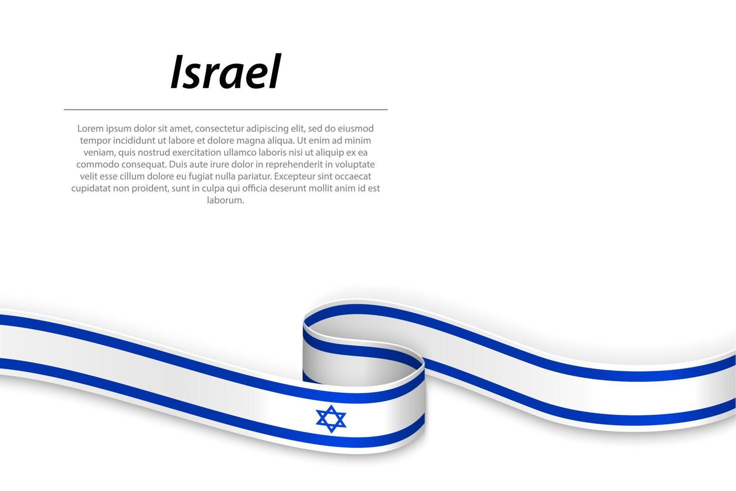 cinta ondeante o pancarta con la bandera de israel vector