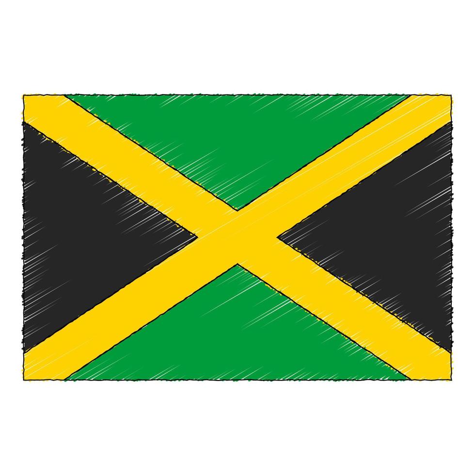 mano dibujado bosquejo bandera de Jamaica. garabatear estilo icono vector