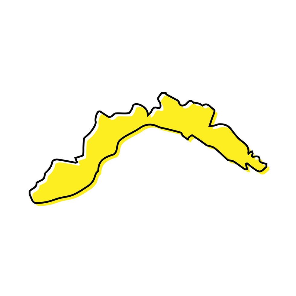 Simple outline map of Liguria is a region of Italy vector