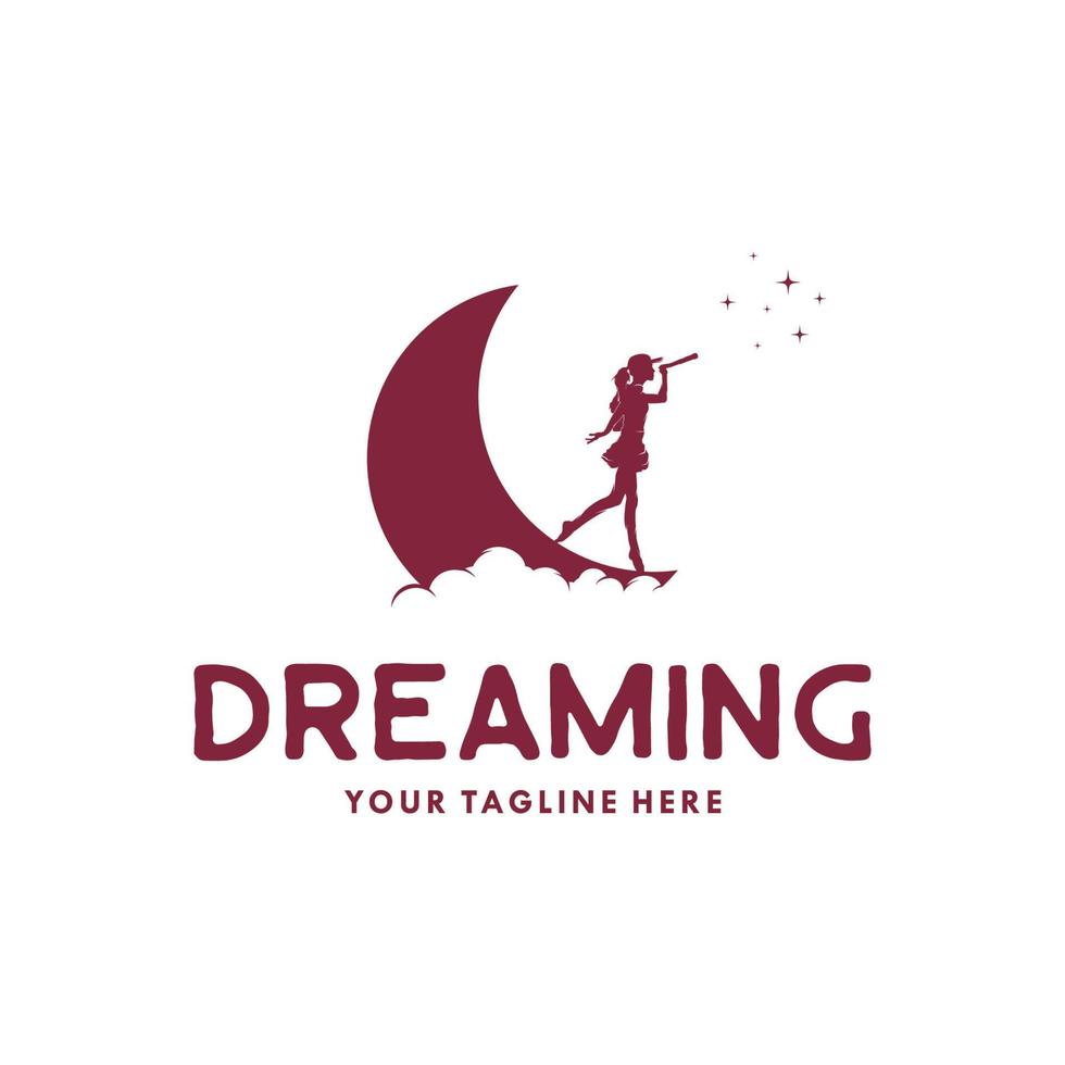 women reaching dreams logo design template vector