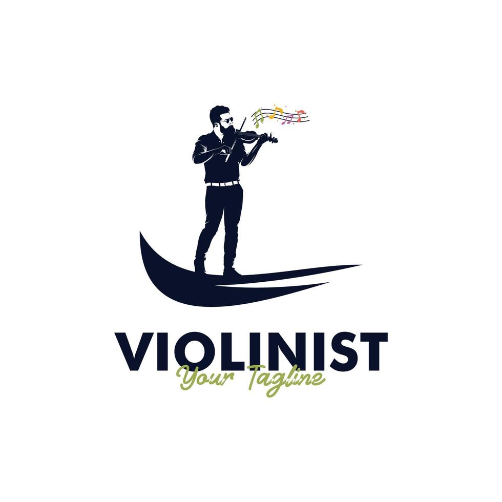 A Man violinist playing violin, logo design vector
