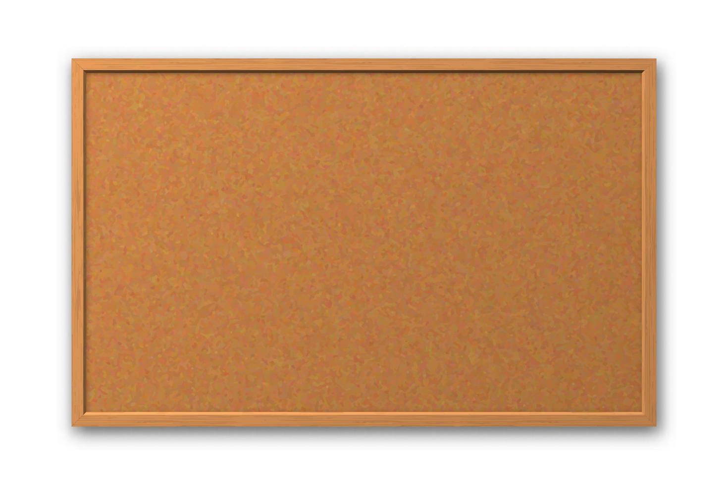 3d realistic bulletin board with wooden frame vector