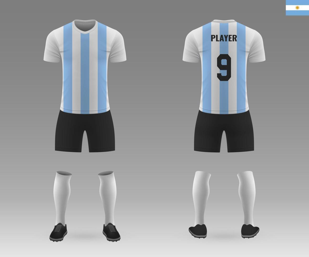 soccer kit of national team vector