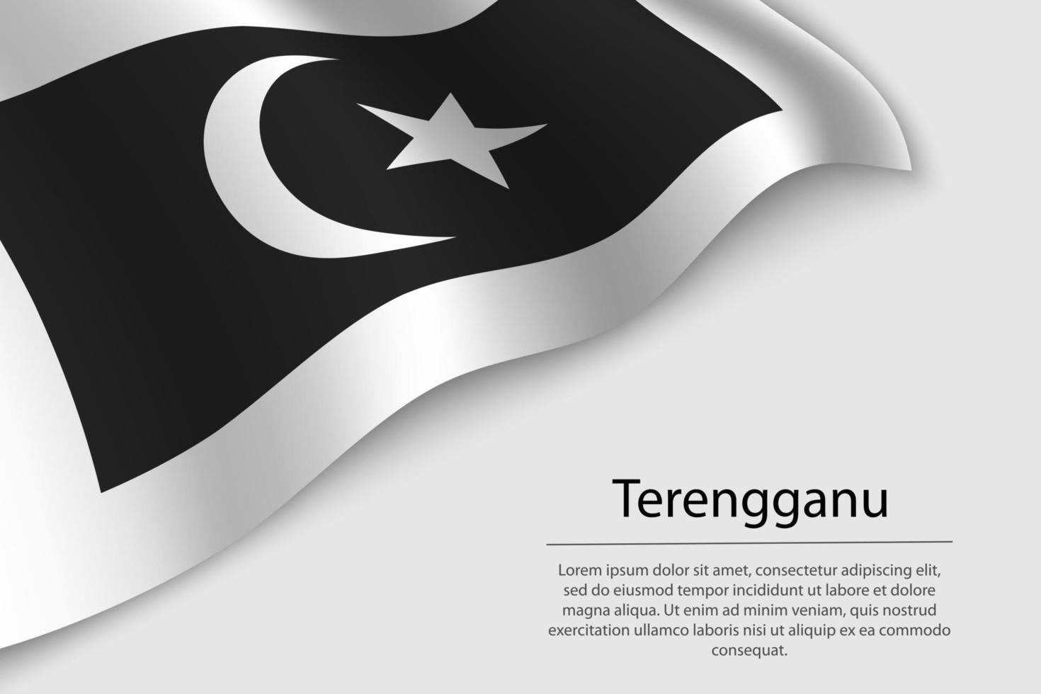 Wave flag of Terengganu is a region of Malaysia vector