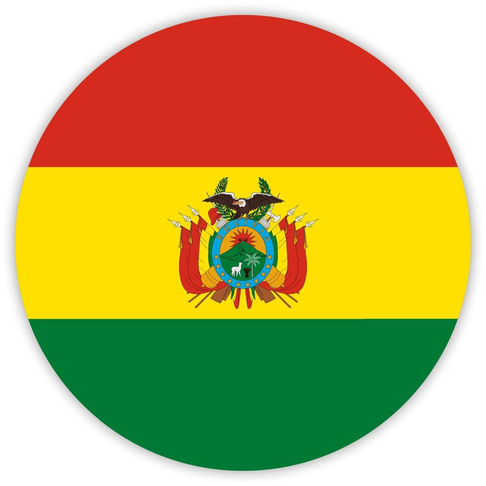 bolivia Simple round flag . Vector illustration