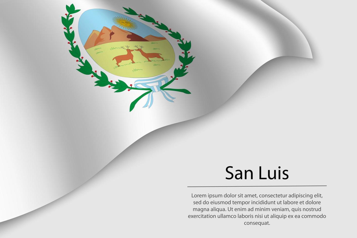 Wave flag of San Luis is a state of Argentina vector