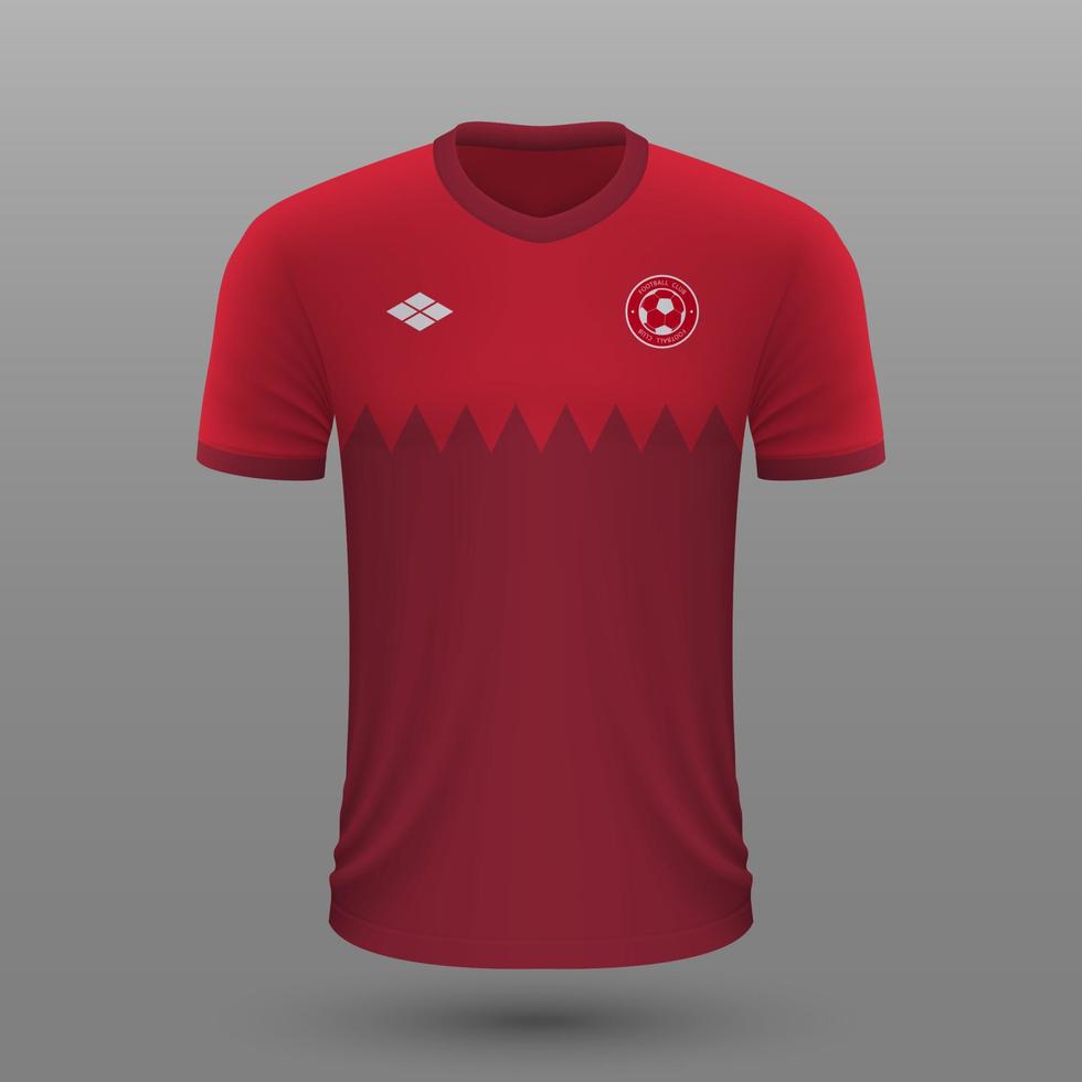 realista fútbol camisa , Katar hogar jersey modelo para fútbol americano equipo. vector